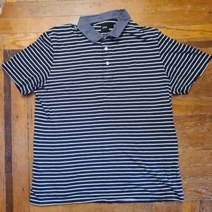 Asos Mens Knitted Stirped Polo Shirt - Blue .